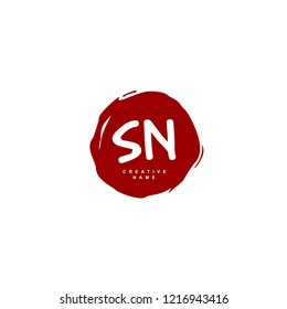 S N SN Initial logo template vector