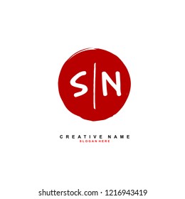S N SN Initial logo template vector