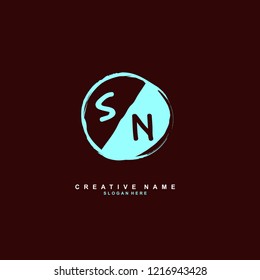 S N SN Initial logo template vector