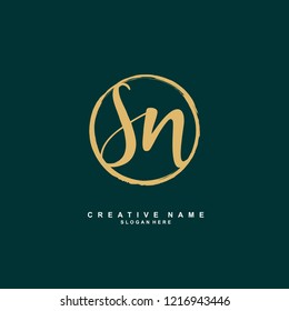 S N SN Initial logo template vector