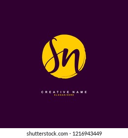 S N SN Initial logo template vector