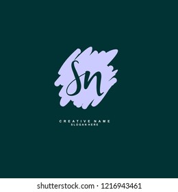 S N SN Initial logo template vector