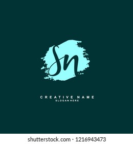 S N SN Initial logo template vector