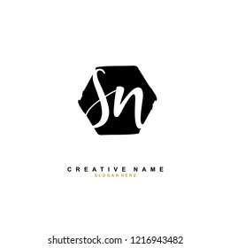 S N SN Initial logo template vector