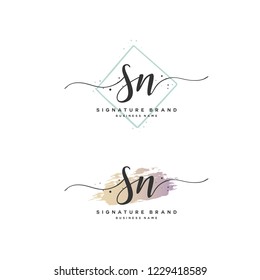 S N SN Initial logo template vector