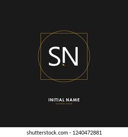 S N SN Initial logo letter with minimalist concept. Vector with scandinavian style logo.