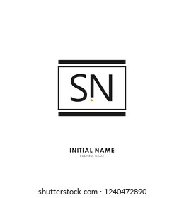 S N SN Initial logo letter with minimalist concept. Vector with scandinavian style logo.
