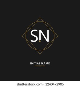 S N SN Initial logo letter with minimalist concept. Vector with scandinavian style logo.