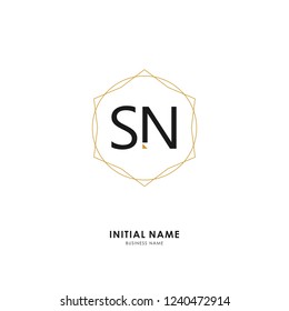 S N SN Initial logo letter with minimalist concept. Vector with scandinavian style logo.