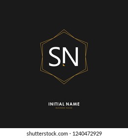S N SN Initial logo letter with minimalist concept. Vector with scandinavian style logo.