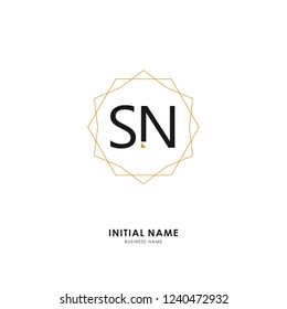 S N SN Initial logo letter with minimalist concept. Vector with scandinavian style logo.