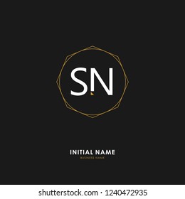 S N SN Initial logo letter with minimalist concept. Vector with scandinavian style logo.