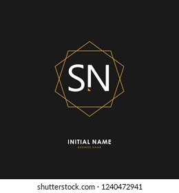 S N SN Initial logo letter with minimalist concept. Vector with scandinavian style logo.