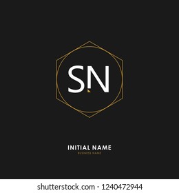 S N SN Initial logo letter with minimalist concept. Vector with scandinavian style logo.