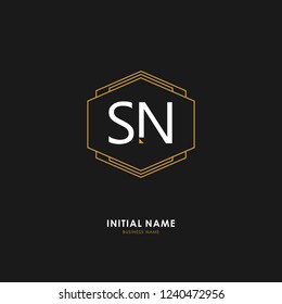 S N SN Initial logo letter with minimalist concept. Vector with scandinavian style logo.