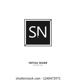 S N SN Initial logo letter with minimalist concept. Vector with scandinavian style logo.