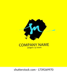 S n Sn nitial logo handwriting template vector