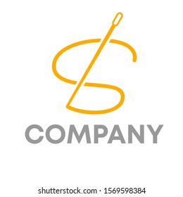 s needle logo vector design template sign