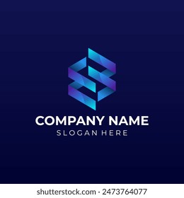 S Negative Space Logo Designs Concept Vector. Geometric Letter S Logo Template
