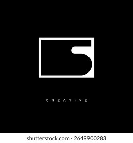 S Negative Space Monogram – Minimalist Black and White Letter mark Logo for Creative Branding, Fashion Identity and Modern Design Concepts

