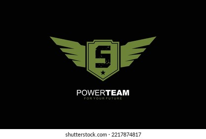 S Number army for team identity. Military template vector illustration for your brand.