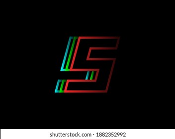 S number font fast, speed motion logo. Sport style futuristic oblique design for   delivery posters, industrial, racing identify and more