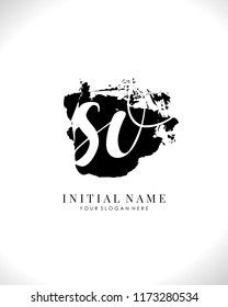 S O Initial brush and handwriting logo template vector