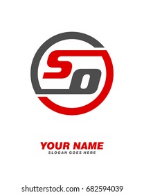 S O initial circle logo template vector 2