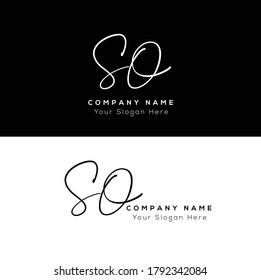  S O SO Initial letter handwriting and signature logo. Beauty vector initial logo .Fashion, boutique, floral and botanical