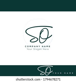  S O SO Initial letter handwriting and signature logo. Beauty vector initial logo .Fashion, boutique, floral and botanical