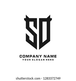 S O initial letter, modern logo design template vector 