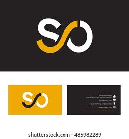 S O Letter logo, with Business card template
