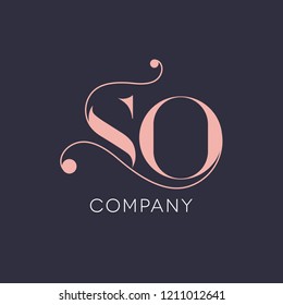 S O design de logotipo estilo vintage