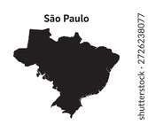 s o paulo brazil map silhouette black