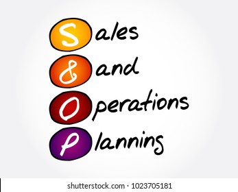 S and OP Sales and Operations Planning - monthly integrated business management process, acronym text concept background