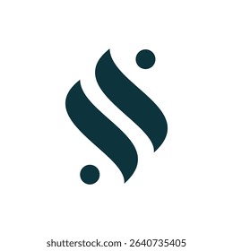 S Organic Leaf icon logo. S letter initial monogram. Nature related green leafy logo. Yoga logo. Calm logo.