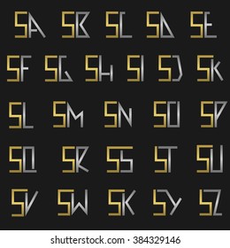 S and other alphabet letters monogram logo