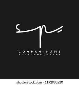 S P Initial handwriting logo vector