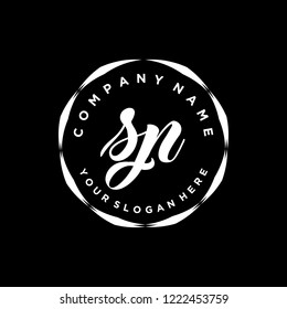 S P Initial handwriting logo vector