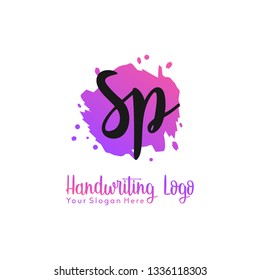 S P Initial handwriting logo vector