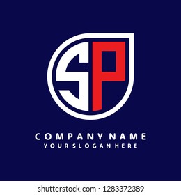 S P initial letter, modern logo design template vector 