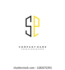 S P initial letter, modern logo design template vector 