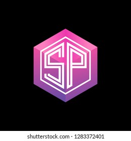 S P initial letter, modern logo design template vector 