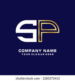 S P initial letter, modern logo design template vector 