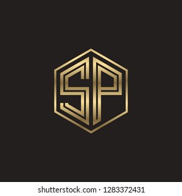S P initial letter, modern logo design template vector 
