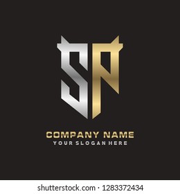 S P initial letter, modern logo design template vector 