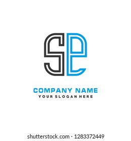 S P initial letter, modern logo design template vector 