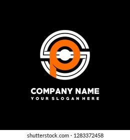 S P initial letter, modern logo design template vector 