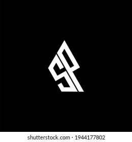 S P letter logo creative design on black color background. SP icon