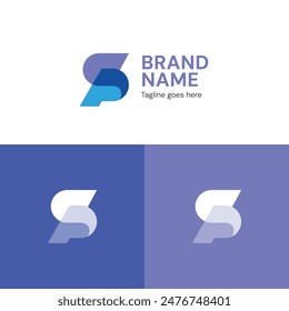 S and P letters initial logo vector icon illustration overlap overlapping style